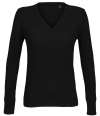 03988 Lds Stullivan NEOBLU Ladies Sullivan V Neck Sweater Deep Black colour image
